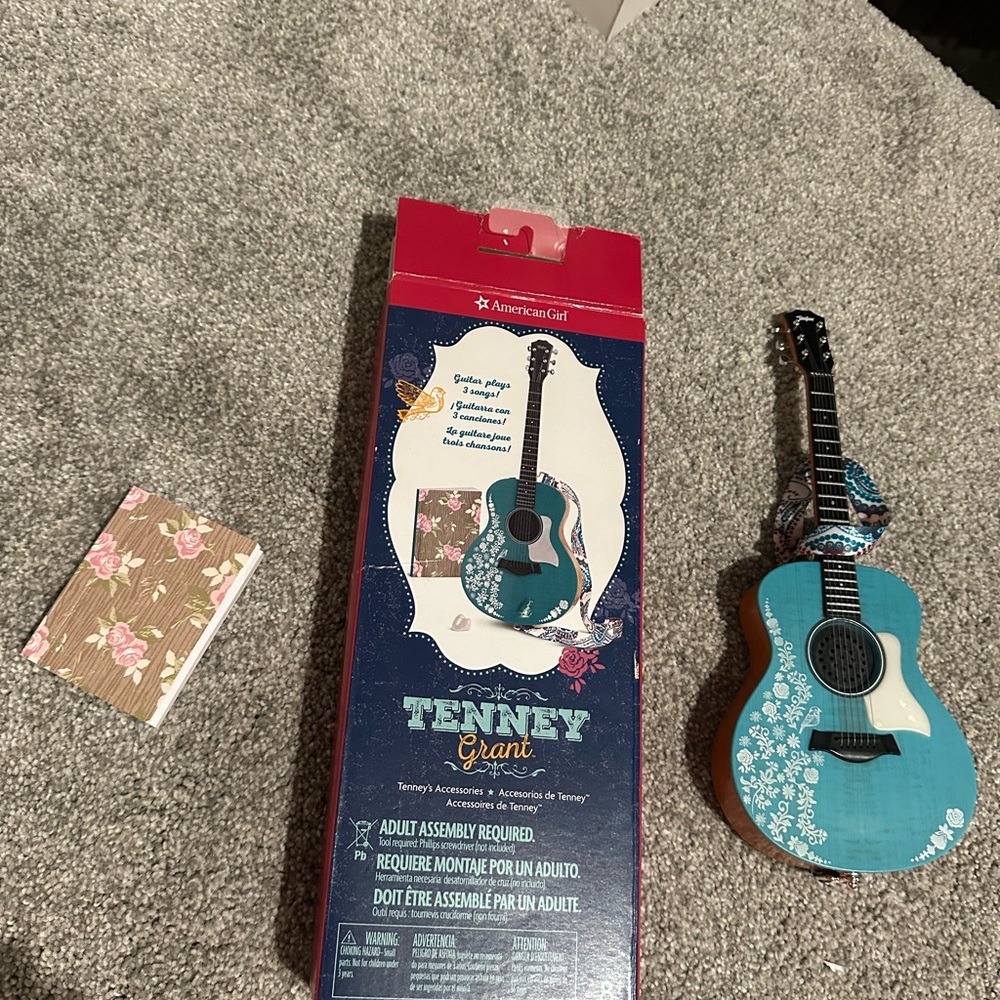 American Girl Tenney Grant Blue Floral Guitar